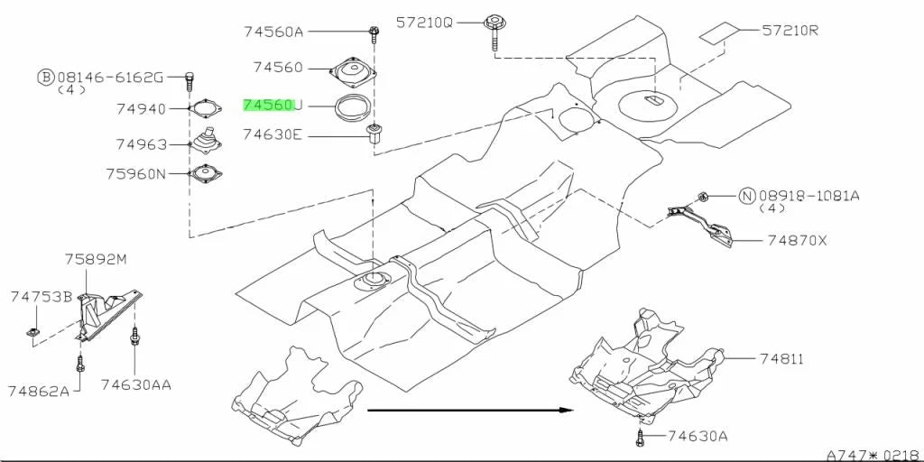 Dam Seal To Suit Inspection Hole Cover Nissan Skyline R33 / R34 Models 74847-70T07 Exterior
