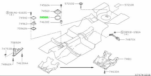 Dam Seal To Suit Inspection Hole Cover Nissan Skyline R33 / R34 Models 74847-70T07 Exterior