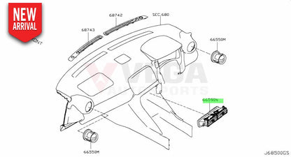 Dash Vent (Centre) to suit Nissan R35 GTR 2017-2024 68750-6AV0A - Interior
