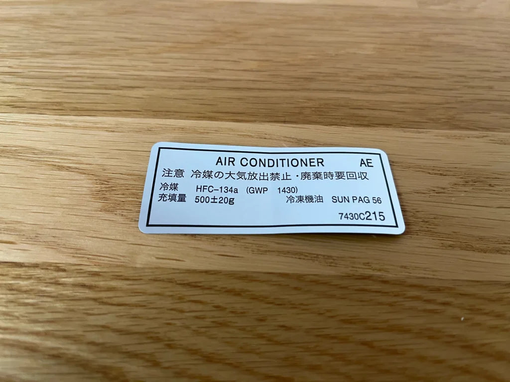 Decal A/c Refrigerant Caution To Suit Mitsubishi Lancer 7 / 8 9 Ct9A Emblems Badges And Decals