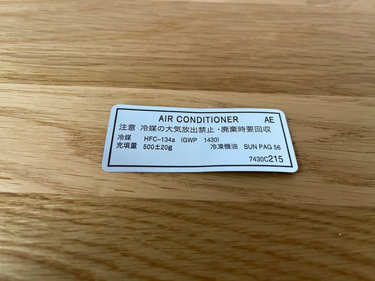 Decal A/c Refrigerant Caution To Suit Mitsubishi Lancer 7 / 8 9 Ct9A Emblems Badges And Decals