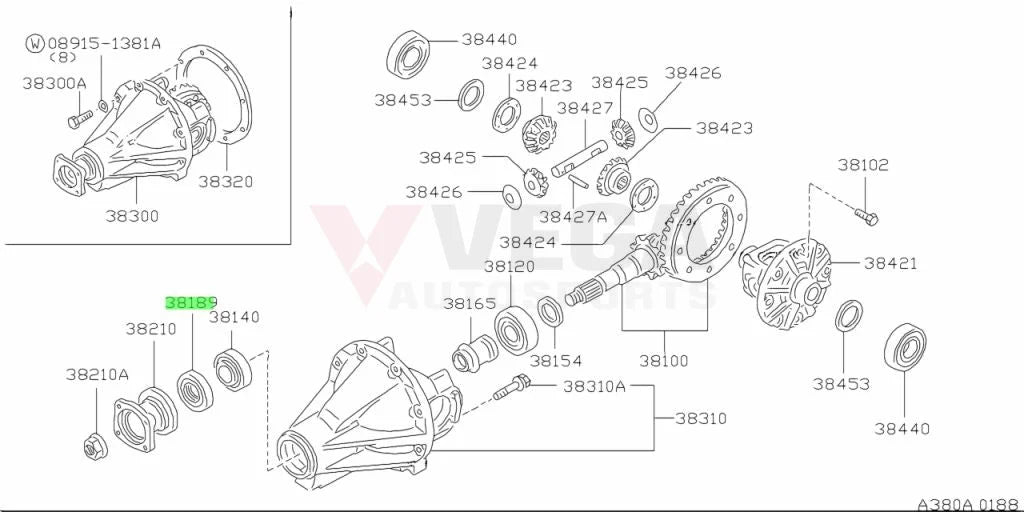 Differential Drive Pinion Oil Seal Suits Nissan Sunny B120 Datsun 1200 Ute 38189-A6100