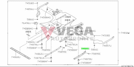 Diffuser Fin Lhs To Suit Nissan R34 Gtr V-Spec / 2 748F1-Aa400 Exterior