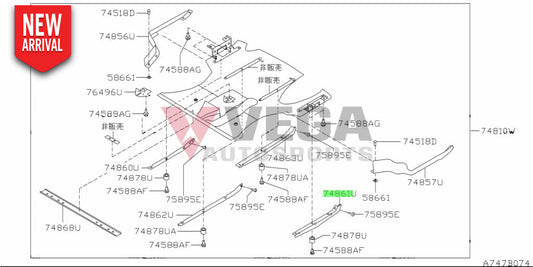 Diffuser Fin Lhs To Suit Nissan R34 Gtr V-Spec / 2 748F1-Aa400 Exterior