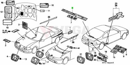 'DOHC VTEC' Rear Decal Sticker to suit Honda Integra DC2 - Vega Autosports