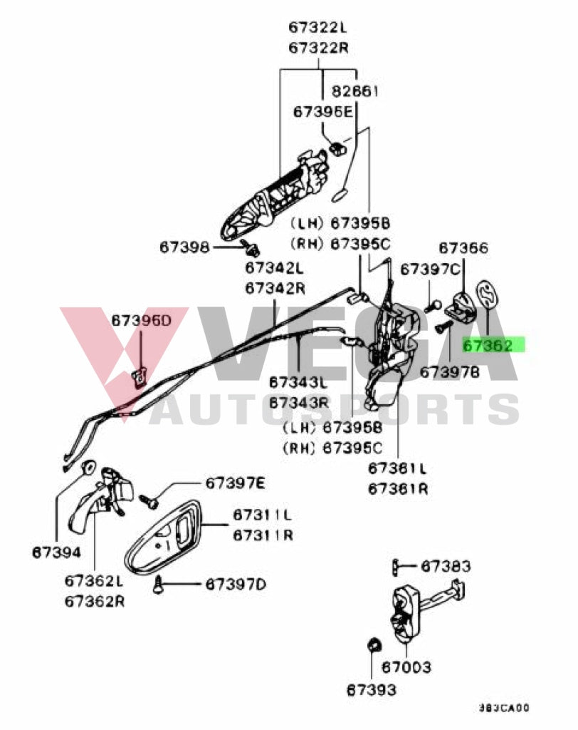 Door Striker Shim To Suit Mitsubishi Lancer Evolution 4 - 10 Mb888461 Exterior