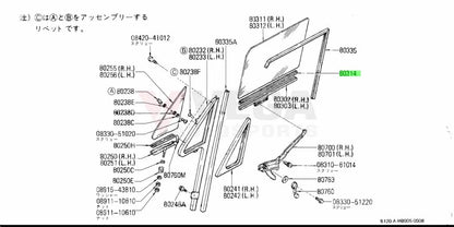 Door Window Channel Rubber To Suit Datsun 1200 Ute B110 B120 80316-H1000 Body Mouldings / Seals