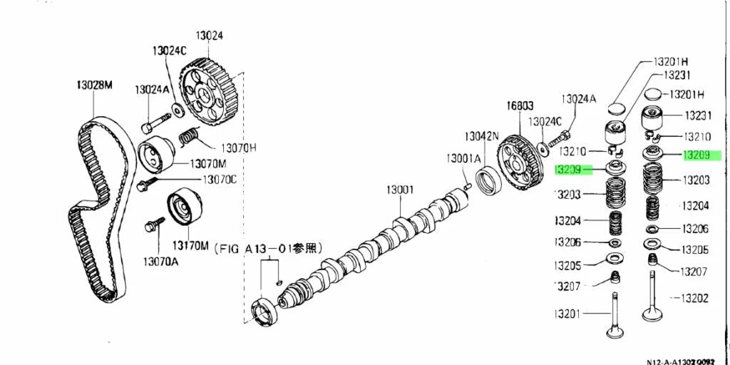 Double Valve Spring Retainer Set (8-Piece) To Suit Datsun B110 / B210 B310 A12 A15 13209-H2301