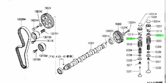 Double Valve Spring Retainer Set (8-Piece) To Suit Datsun B110 / B210 B310 A12 A15 13209-H2301