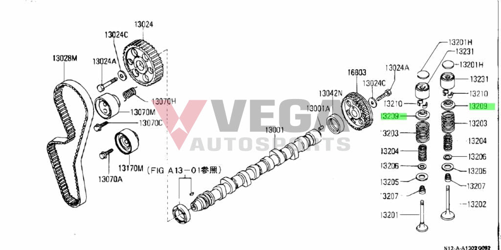 Double Valve Spring Retainer Set (8-Piece) To Suit Datsun B110 / B210 B310 A12 A15 13209-H2301