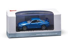 Genuine Nissan R34 GTR V-Spec 2 - Bayside Blue Model 1/64 Scale - Vega Autosports