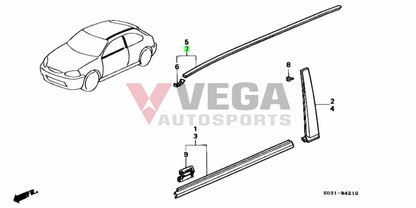 Drip Moulding Set Rhs / Lhs To Suit Honda Ek9 Type R 74316-S03-003 Exterior