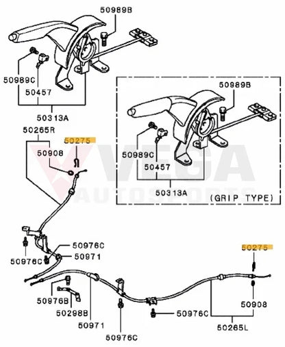 E-Brake Parking Cable Clip to suit Mitsubishi Lancer Evolution 7 / 8 / 9 MB520849 - Brakes