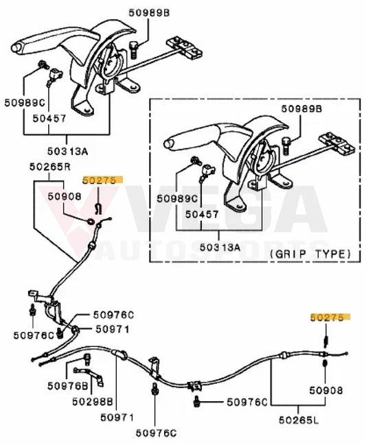 E-Brake Parking Cable Clip to suit Mitsubishi Lancer Evolution 7 / 8 / 9 MB520849 - Brakes
