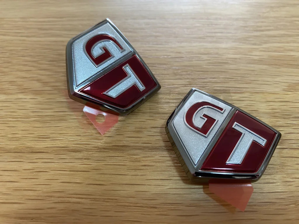 Emblems "GT" (Front Fender) Set to suit Nissan Skyline R34 GTR - Vega Autosports