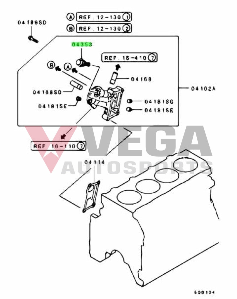 Engine Oil Cooler Bypass Valve To Suit Mitsubishi Lancer Evolution 8 / 9 10 Md356695