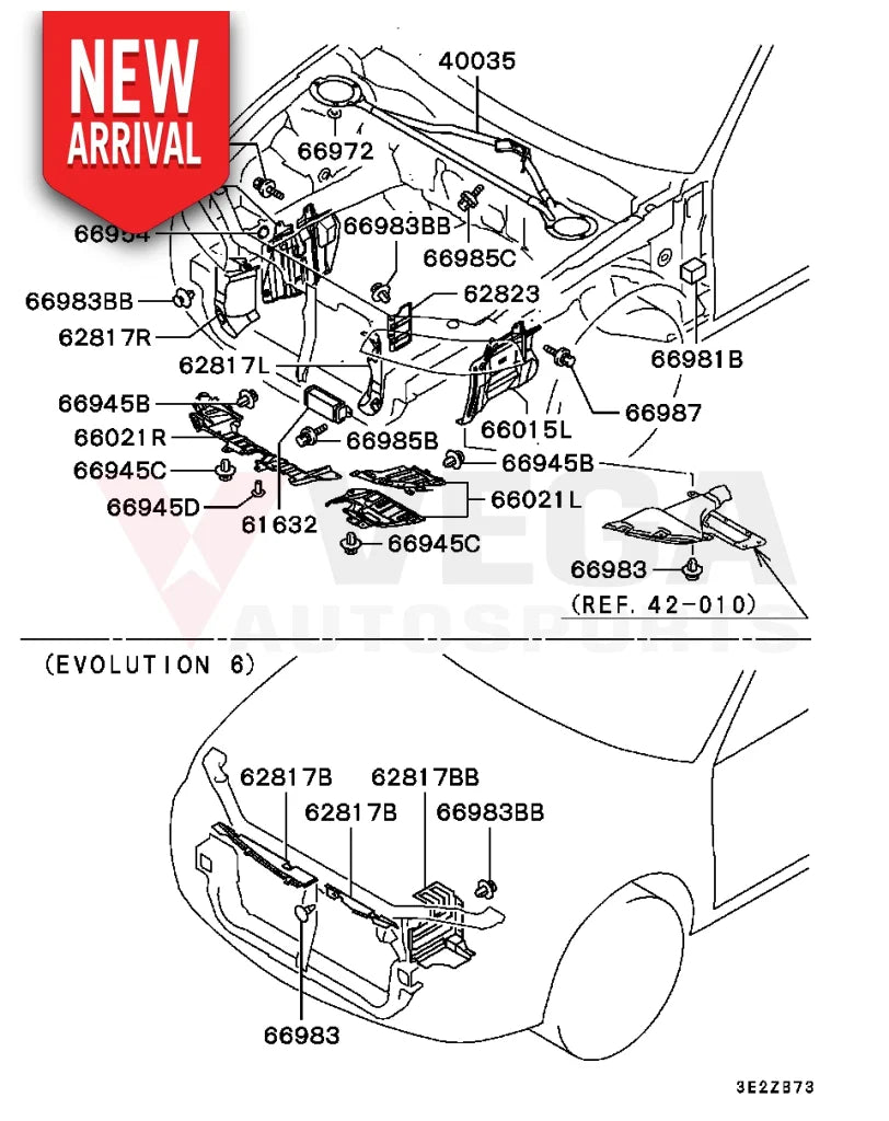Engine Room Cover (LHS) to suit Mitsubishi Lancer Evolution 4 / 5 / 6 MR248435 - Exterior