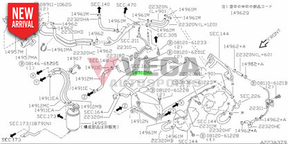 Evaporator Control Hose (Rb26) To Suit Nissan R32 / R33 R34 Gtr 22320-05U03 Engine