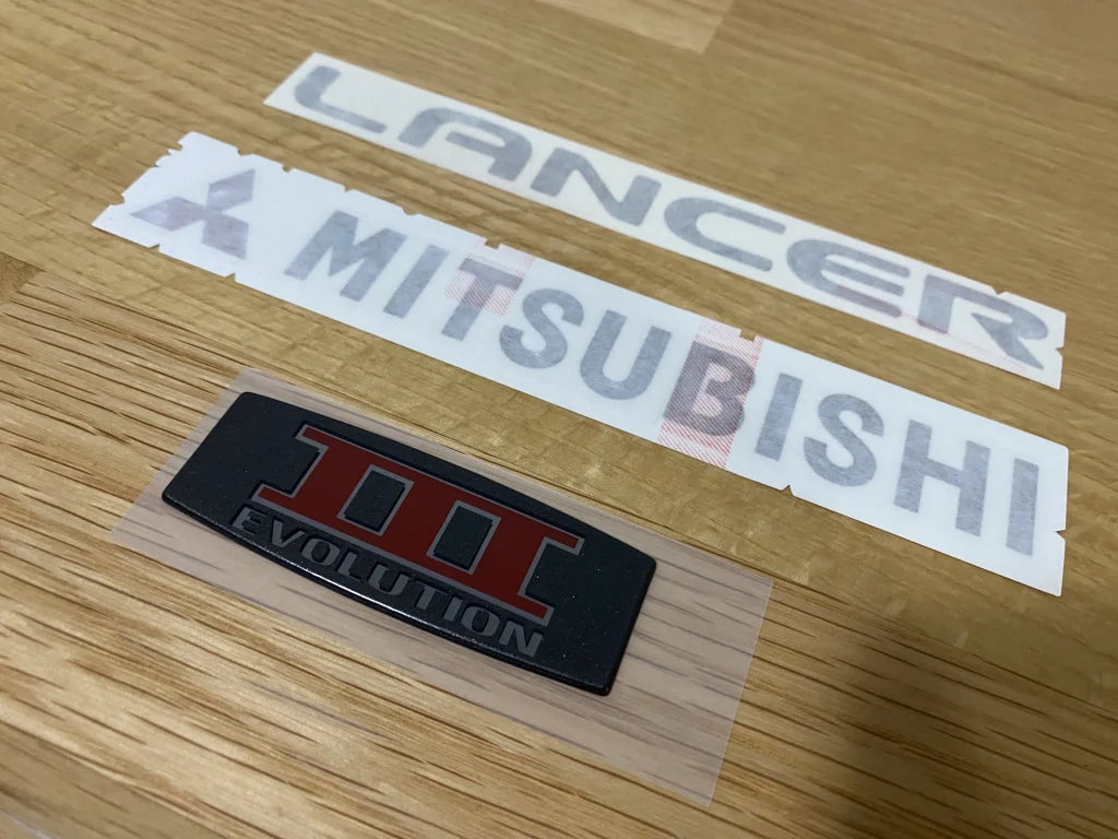 Evolution III 3-piece Decal and Emblem Set to suit Mitsubishi Lancer Evolution 3 - Vega Autosports