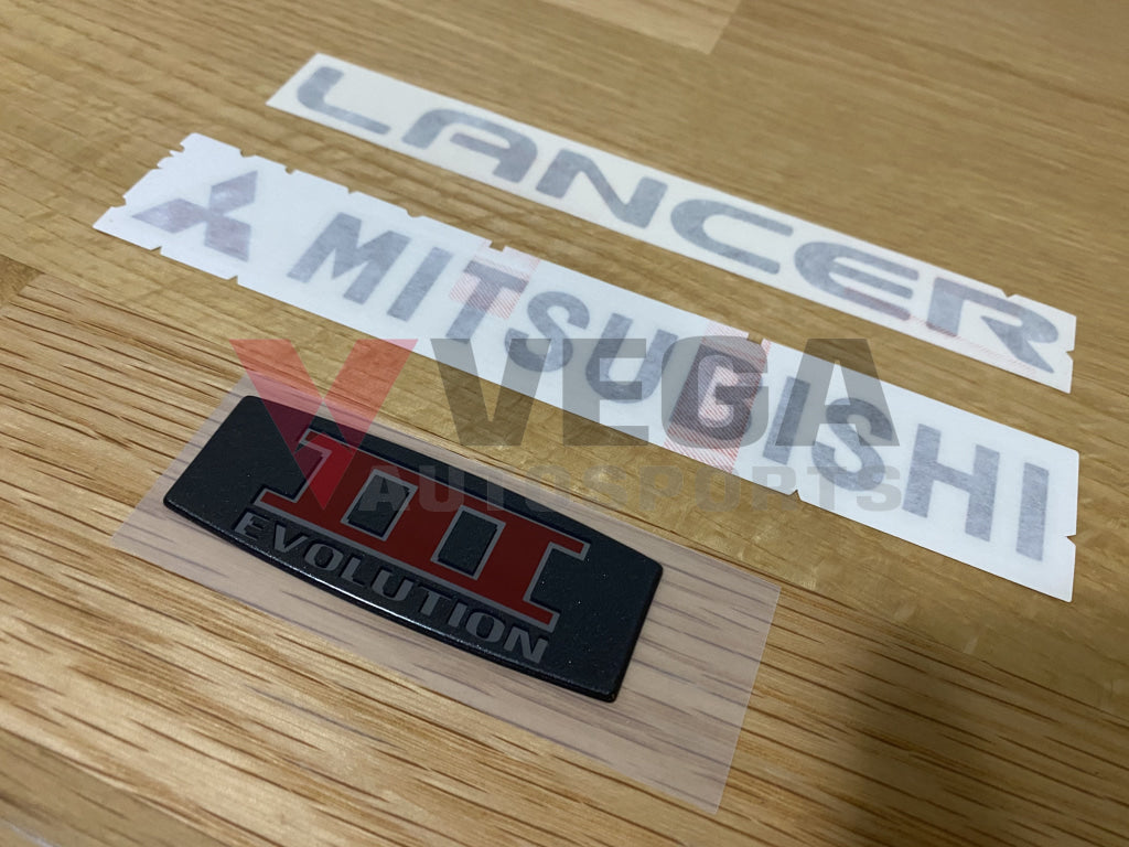 Evolution III 3-piece Decal and Emblem Set to suit Mitsubishi Lancer E ...