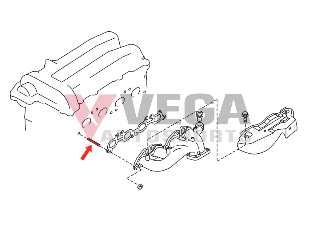 Exhaust Manifold Cylinder Head Stud to suit Nissan Silvia S13 S14 S15 180SX SR20DE/T 14064-AW00A Engine