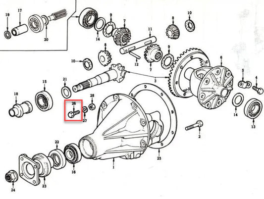 Final Drive Bolt Set (8-Piece) To Suit Datsun Sunny Truck 1200 H165 Diff 38321-N5000 Differential