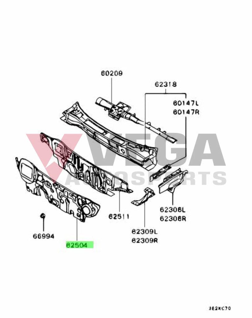 Firewall Insulation Panel To Suit Mitsubishi Lancer 4 / 5 6 6.5 Mr185653 Exterior