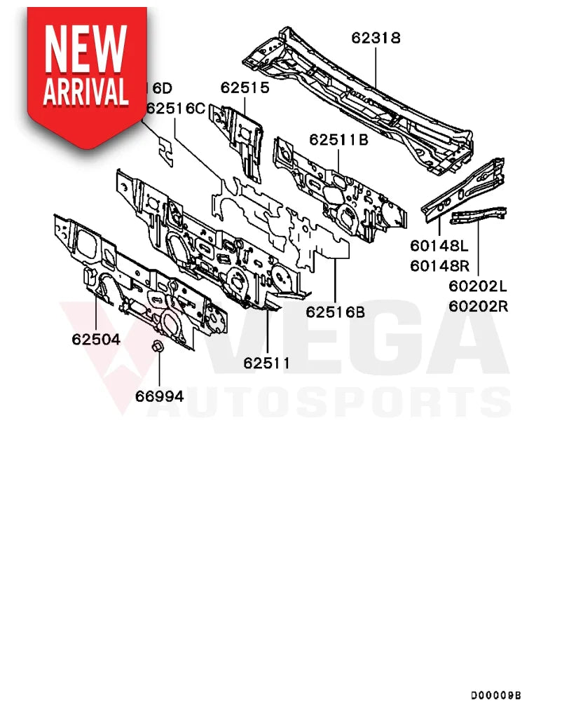 Firewall Insulator Panel Clip to suit Mitsubishi Lancer Evolution 7 / 8 / 9 MB157530 - Nuts / Bolts / Screws