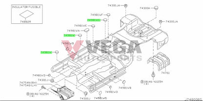 Floor Hole Cover 40.5Mm (1-Piece) To Suit Nissan S14 / S15 Z33 Z34 R33 R34 74849-0E000