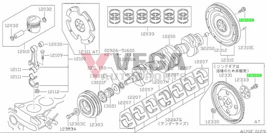Flywheel Bolt Set (6-Piece) To Suit Nissan Skyline R31 R32 Gts / Gts-T R33 Gts25 Gts25-T Gts-4 & R34