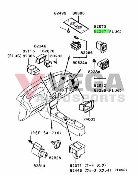 Fog Lamp Switch Delete To Suit Mitsubishi Lancer Evolution 4 - 6 Mr748207 Interior