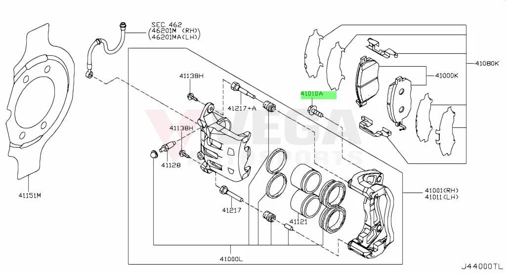 Front Brake Caliper Mounting Bolt To Suit Nissan Z 2024 + Nismo Rz34 41005-1Md0A Brakes