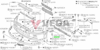 Front Bumper Bracket Rhs & Lhs Set To Suit Nissan Skyline R34 Gtr Exterior