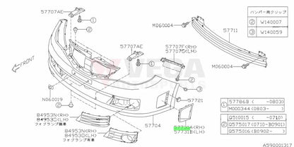 Front Bumper Side Covers (Pearl Black 32J) To Suit Subaru Wrx/Sti 08-14 Gr Gv 57731Fg160Vw /