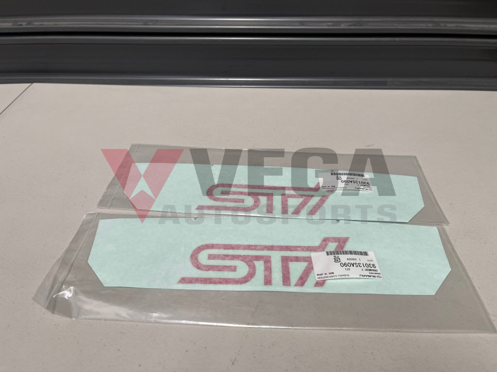 Front Bumper Sti Decal Set To Suit Subaru Forester Sti Sg9 03-07 93013Sa090 Emblems Badges And