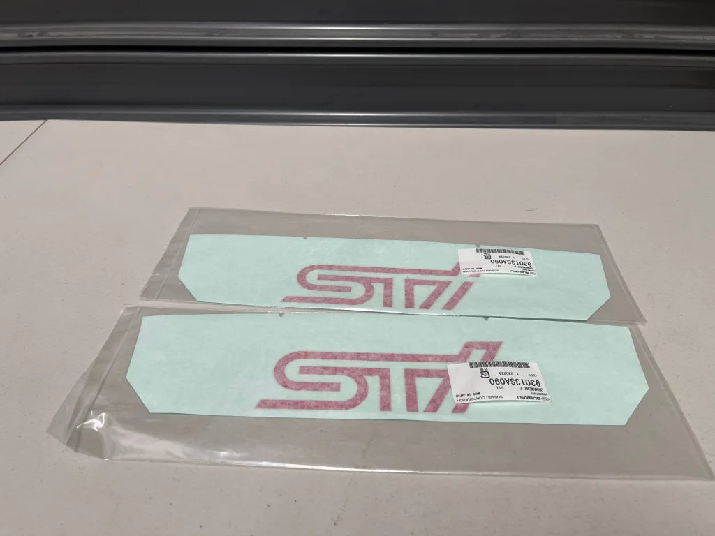 Front Bumper Sti Decal Set To Suit Subaru Forester Sti Sg9 03-07 93013Sa090 Emblems Badges And