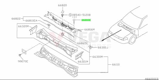 Front Cowl Centre Clip to suit Nissan Skyline R33 Models 66820-88E00 - Vega Autosports