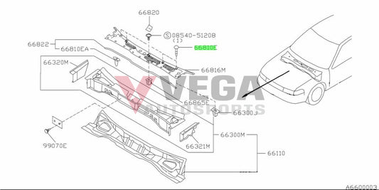 Front Cowl Centre Clip to suit Nissan Skyline R33 Models 66820-88E00 - Vega Autosports