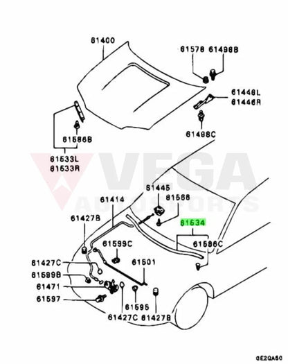 Front Cowl Panel Rubber Seal to suit Mitsubishi Lancer Evolution 1 2 3 CD9A CE9A Exterior