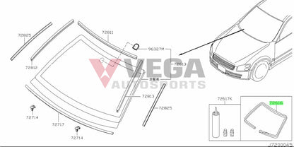 Front Dam Seal To Suit Nissan R33 / R34 Models Silvia S14 S15 G2G16-89900 Body Mouldings Seals