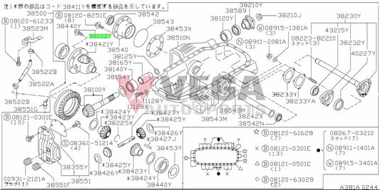 Front Differential Final Drive Bolt Set (8-Piece) To Suit Nissan Skyline R32 / R33 R34 Gtr