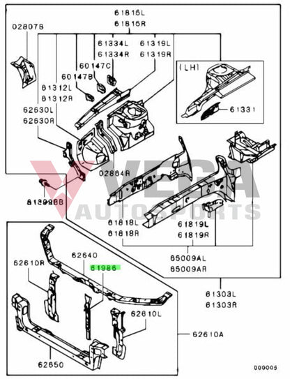 Front End Structure Support Centre to suit Mitsubishi Lancer Evolution 7 / 8 / 9 MR592234 Body Panels