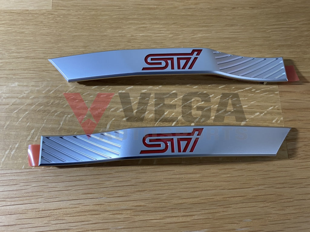 Front Fender 'STi' Side Moldings Silver to suit Subaru Impreza WRX STi 08-14 GRB GVB - Vega Autosports
