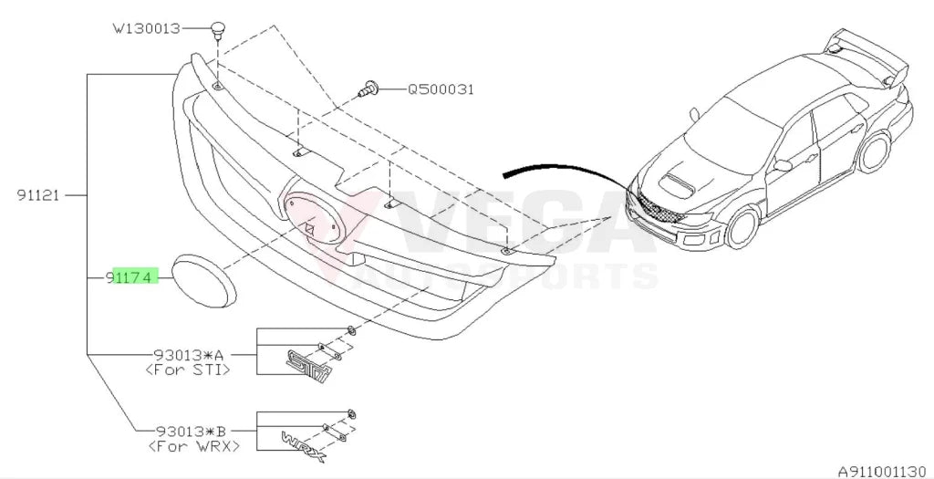 Front Grill Badge to suit Subaru Impreza WRX/STI 2008-12 Forester 2005-08 Legacy 2006-09 93013SA32 Emblems Badges and