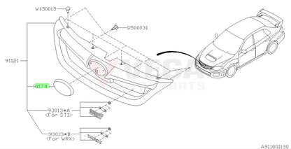 Front Grill Badge to suit Subaru Impreza WRX/STI 2008-12 Forester 2005-08 Legacy 2006-09 93013SA32 Emblems Badges and