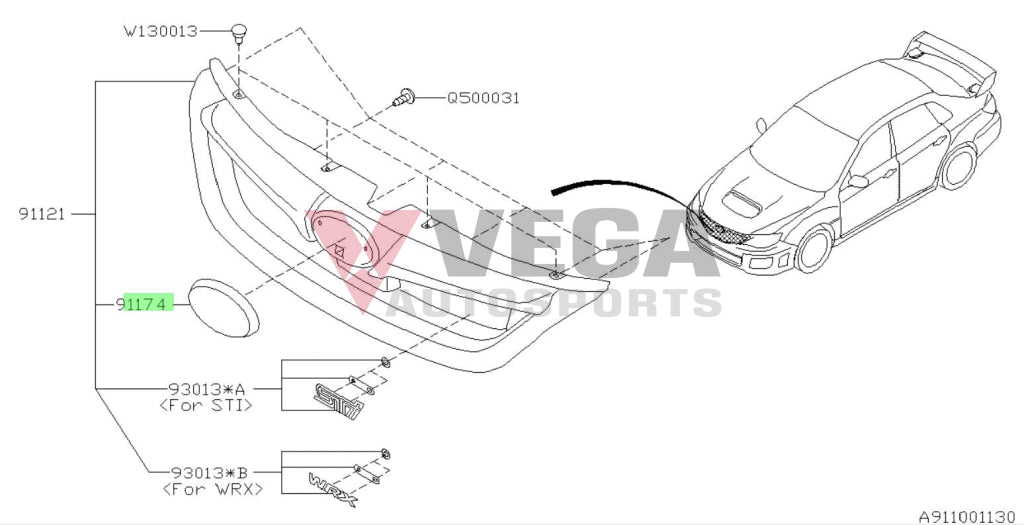 Front Grill Badge to suit Subaru Impreza WRX/STI 2008-12 Forester 2005-08 Legacy 2006-09 93013SA32 Emblems Badges and