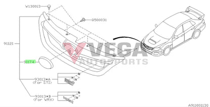 Front Grill Badge to suit Subaru Impreza WRX/STI 2008-12 Forester 2005-08 Legacy 2006-09 93013SA32 Emblems Badges and