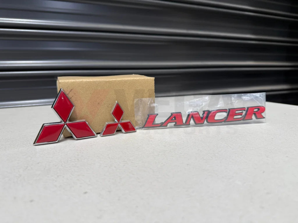 Front Grill Emblem / Lancer Rear Emblem and Rear Boot Emblem to suit Mitsubishi Lancer Evolution 6 & 6.5 TME Emblems