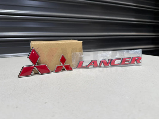 Front Grill Emblem / Lancer Rear Emblem and Rear Boot Emblem to suit Mitsubishi Lancer Evolution 6 & 6.5 TME Emblems