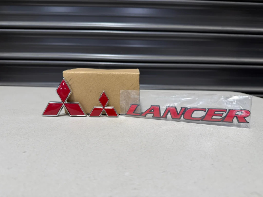 Front Grill Emblem / Lancer Rear Emblem and Rear Boot Emblem to suit Mitsubishi Lancer Evolution 6 & 6.5 TME Emblems